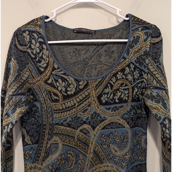 Peruvian Connection Kashmiri 100% Pima Cotton Knit Dress Size XS - Picture 2 of 6